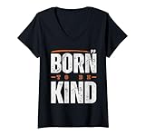 maglietta con scritta born to be kind, per uomini, donne, bambini maglietta con collo a v