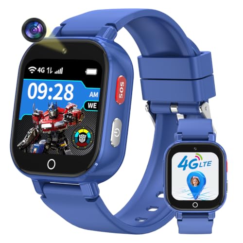 Smart Watch for Kids, 4G Kids Smartwatch with GPS Tracker Calling (Blue)