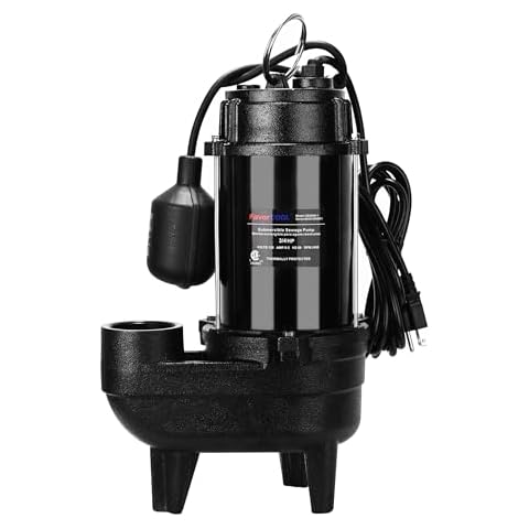 FavorCOOL 3/4 HP Submersible Sewage Pump, 6400 GPH Sewage Ejector Pump with Piggy Back Tether Float Switch & 2'' NPT discharge, Cast Iron Sewage Pump for Sump Basin, Basement, Residential Sewage Cover