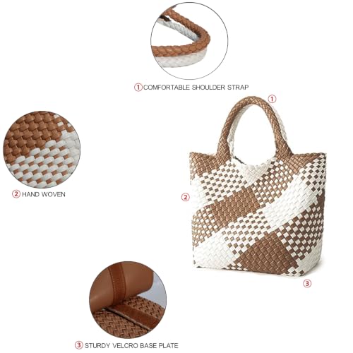 Image of JINMANXUE Fashion Woven Bag Shopper Bag Travel Handbags and Purses Women Tote Bag Large Capacity Shoulder Bags