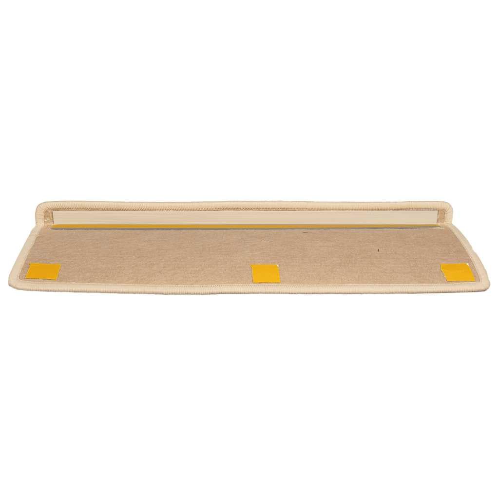 vidaXL Alfombrillas para escaleras 15 Unidades 65x21x4 cm Borde Rectangular Plateado