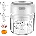 Gintan Hachoir Électrique,250ML Hachoir à Viande Électrique sans Fil Mini Mixeur Portable avec 3 Lames Tranchantes Hachoir Alimentaire Processeur de Hachoir Légume pour Aliments pour Bébé,Viande,Ail