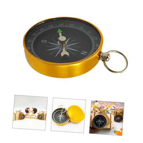 Creative 4pcs Aluminum Alloy Compass Keychain, Mini Metal Pirate Compass for Hiking, Camping Outdoor Navigation Accessory with Key Ring for Travel and Teaching miniatura 4