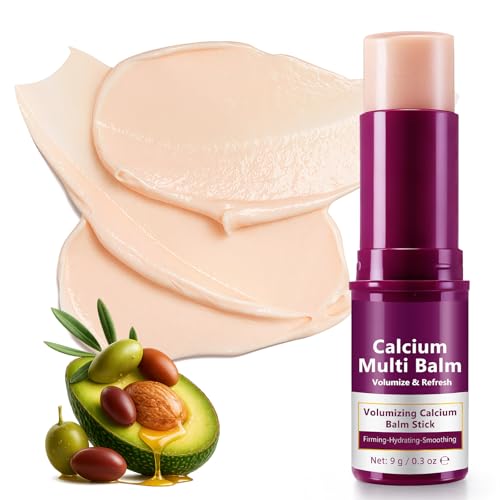 CFXYHNOX Calcium Multi Balm Stick, 9g Calcium Multi Balm, Collagen Moisturing Stick, Wrinkle Core, Moisturizing Cream, Hydrating, Firming Skin, Suitable for Eyes, Neck, Face