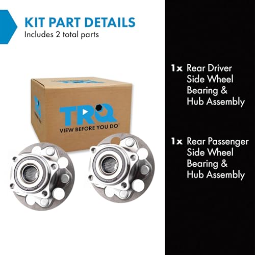 Image of TRQ Rear Left and Right Wheel Bearing and Hub Assembly Set 2 Piece Compatible with 19-23 Toyota RAV4 All Wheel Drive 20-23 Camry All Drive 21-23 Venza 22-23 Corolla Cross
