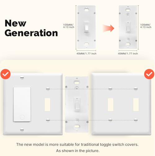 Moes 01 New Generation Smart Toggle Switch, Single Pole & 3 Way Light Switch 2.4G Wifi, On/Off Style, Neutral Wire Required thumb #1