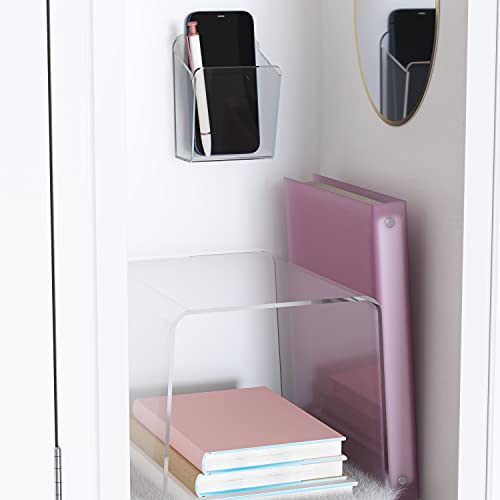 U Brands Transparentes Acryl-Schließfach-Organisationsset, inklusive Tasse und gebogenem Regal, 2 Stück