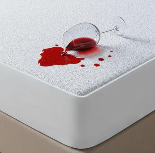 Aaf Textiles Super King Mattress Protectors – Soft Terry Cotton Non-Crinkly Cover for Comfort, Extra Deep Pocket Fitted Breathable Mattress Protector, Shield from Spills, Allergen & Dust (White)