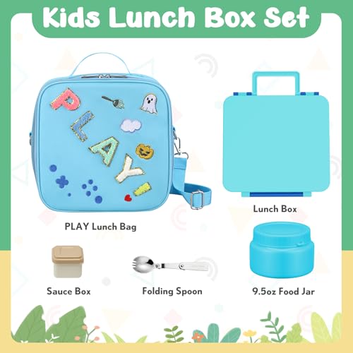 Image of Kids Bento Box - 4 Compartment, Leak-Proof, with Soup Thermo