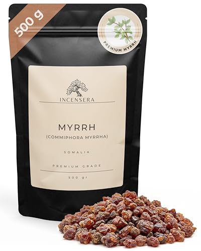 Incensera Myrrh Resin 500g Natural Incense for Burning Meditation Cleansing & Spiritual Rituals - Pure Aromatic Tree Resin for Church Incense & Relaxation