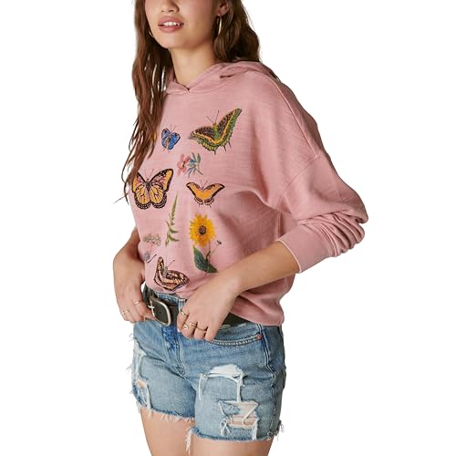 Image of Lucky Brand womens Lucky Brand Women's Butterfly Floral Motif Pullover