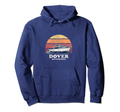 Dover NH - Barcos retro de los años 70 Sudadera con Capucha