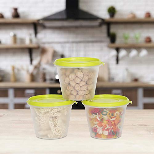 Image of Cutting EDGE Nesterware 1000ml Stackable Food Container (Set of 3, Green) | BPA-free plastic, stackable design, leak-proof, kitchen storage, pantry, fridge, meal prep, reusable, travel use