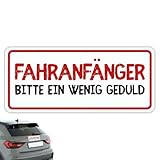 Fahranfänger Magnetschild Anfänger Schild Auto - Fahranfänger Aufkleber, Geschenke zum Führerschein für Auto Anfänger Rückstandslos Abnehmbar Sichtbar Weiß Rot Wetterfest Für Straßenverkehr (23x10cm)