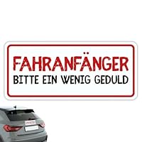 Fahranfänger Magnetschild Anfänger Schild Auto - Fahranfänger Aufkleber, Geschenke zum Führerschein für Auto Anfänger Rückstandslos Abnehmbar Sichtbar Weiß Rot Wetterfest Für Straßenverkehr (23x10cm)