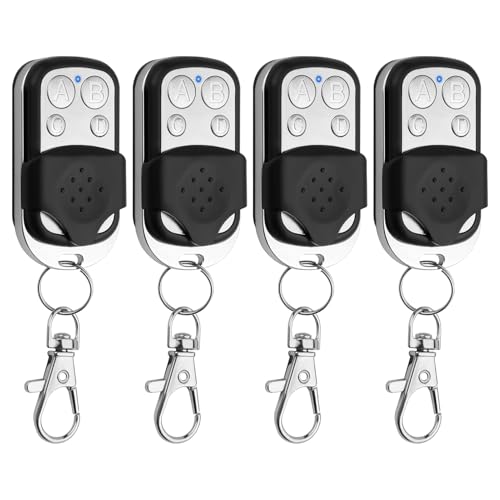 4 Pièces Telecommande Universelle Portail 433,92 MHz télécommande Garage Code Fixe Bip Portail Universelle Sans Fil Compatible 4 Boutons Touches Copieuse...