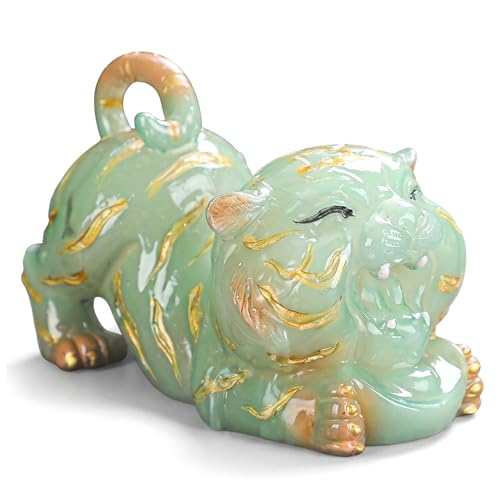 Animal de compagnie de thé tigre en résine comme idée cadeau ornement Feng Shui