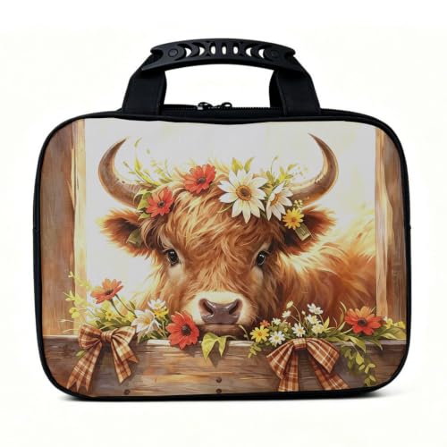NICTSHFHY Farmhouse Highland Cow Lunch Box Bag