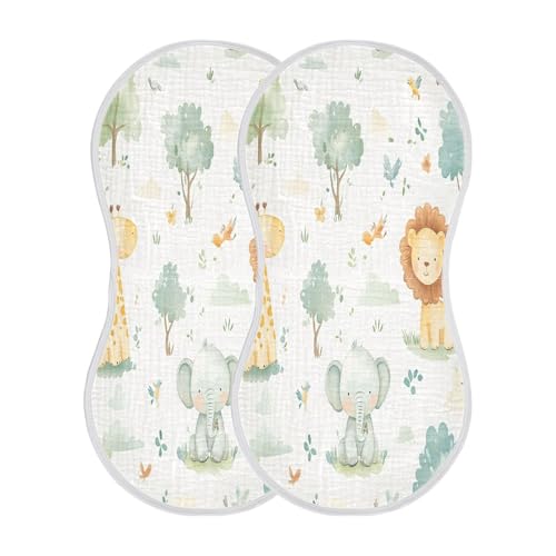 Cute Animals Plant Burp Cloths Cotton Baby Washcloths,Large 22x11in Burping Cloth Absorbent and Soft for Newborn Baby Boys and Girls,4 Pack2