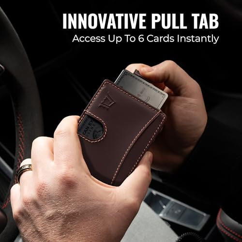 Image of Kings Loot Money Clip Slim Minimalist Wallet for Men - RFID Blocking Leather Design with Money Clip - Front Pocket Bifold Holds 12 Cards - Stylish & Compact Wallets (Umber)