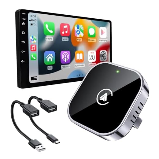 Teeran 2-in-1 Wireless CarPlay & Android Auto Adapter,Convert Wired to Wireless CarPlay Adapter,No Delay and Stable Control Mini Size with Extension Cable USB-C&Type-C,Supports 1000+ Car's Model Use