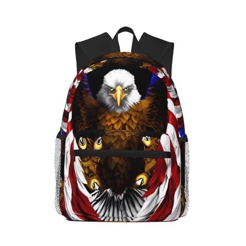 Mochila ligera con estampado de águila voladora bonita mochila de viaje cómoda