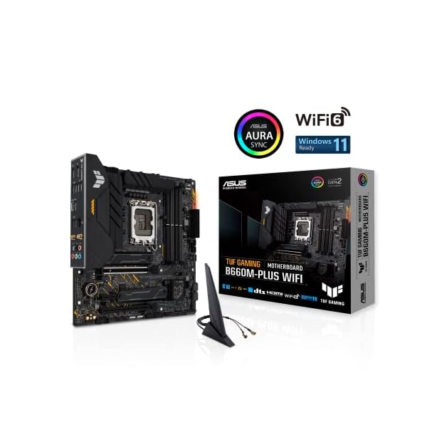 ASUS TUF Gaming B660M-PLUS WiFi - Placa Base Intel B660 (LGA 1700) mATX (VRM de 10+1 Fases, PCIe 5.0, DDR5, M.2 PCIe 4.0, Wi-Fi 6, 2.5Gb Ethernet, USB 3.2 Gen. 2x2 Tipo C, Aura Sync) - Image 3