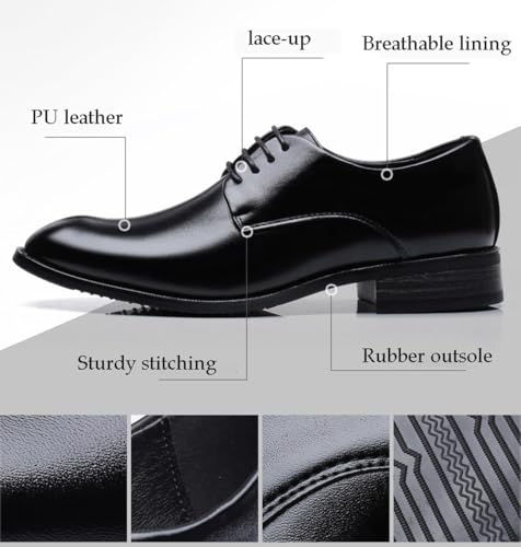 Men's Oxfords Lace Up Casual Dress Shoes Classic Formal Modern Business Shoes for Office Working Walking Driving4