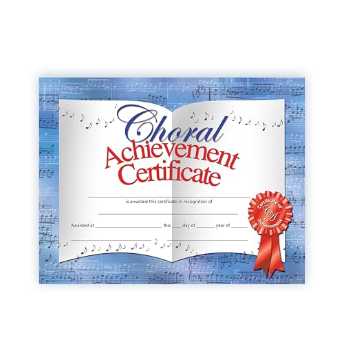 Reconnaissance de réussite pour chorale et diplôme classe de musique mat