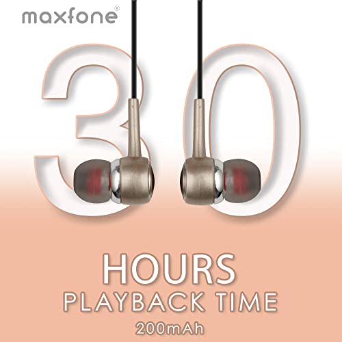 Image of Melody-200G in-Ear Bluetooth 5.0 Wireless Neckband with Upto 25hrs Playback Time, Fast Charging Type-C Port, IPX 4 Rating, Dual Paring |13mm Drivers with Magnetic Back Earphones (Gold)