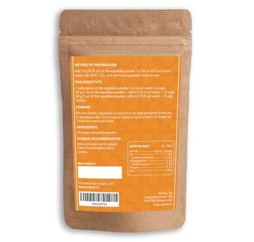 Saheli Aquafaba Powder (3.53oz) | Vegan & Plant Based Egg Substitute & Cocktail Foaming | Replaces 40 Eggs