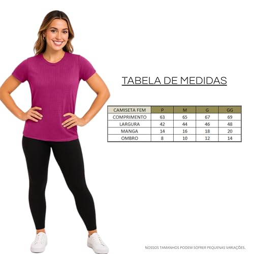Camiseta DryFit Básica Secagem Rápida Respiravél Feminina Modella (BR, Alfa, M, Regular, Pink)