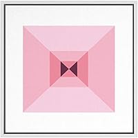 SIGNWIN Framed Canvas Wall Art Optical Illusion Line Art in a Symmetrical Patches Geometric Shapes Illustrations Modern Fun Black and White for Living Room, Bedroom, Office - 16x16 inches