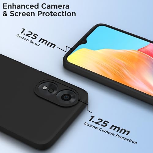 Image of Outlouders Back Cover for Oppo A38 4G / Oppo A18 4G | Camera Protection | Durable Soft Matte Silicone Bumper Case (Black)