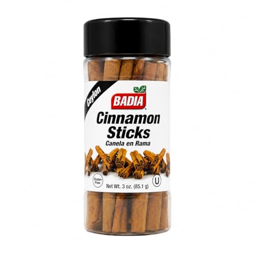 Badia Cinnamon Sticks, 3 oz – Sweet and Warm Aromatic Whole Cinnamon Spice – Natural, Gluten Free, Kosher, and No MSG