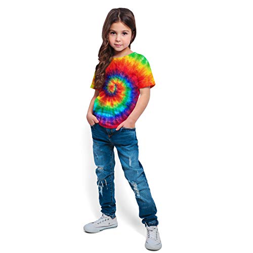 Qogoer Tie Dye T-Shirt Gifts For Boys Girls, Kids Graphic T Shirt Novelty Shirts Crewneck Short Sleeve Tees For 6-18 Years Teens #TOP2