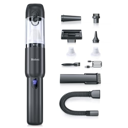 Car Vacuum 4-in-1 Small Handheld Vacuum w/ 25000Pa Suction, Cordless Hand Held…