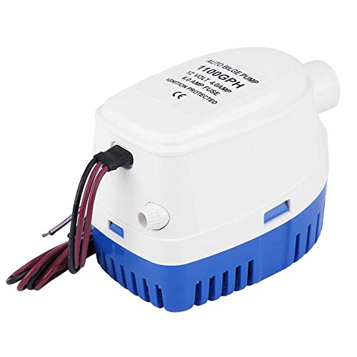 Automatyczna pompa zęzowa, 1100 g/h 12 V morska automatyczna zatapialna automatyczna pompa zęzowa automatyczna pompa wodna Pompa zęzowa do łodzi z PCW z łącznikiem