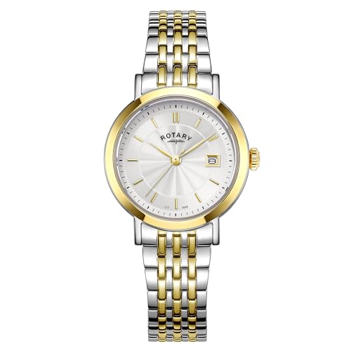 Rotary LB05421-70 Montre Femme analogique élégante avec bracelet en acier