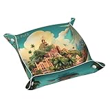 YYHWHJDE Island of Cuba Pattern Leather Storage Tray S Product Material : Made of high-quality PVC double-sided leather, anti-scratch, waterproof and easy to clean