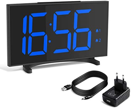 YISSVIC Digital Alarm Clocks for Bedrooms 6.5 Inches LED Clock with Adapter Separate Snooze Button 6 Brightness Dimmer 24/12 Hour Setting Dual Alarm Options for Travel Bedroom Office Kitchen Desk