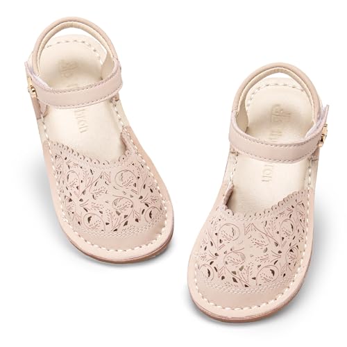 Image of THEE BRON Toddler Floral Cutout Closed Toe Sandals for Girls Breathable Summer Shoes