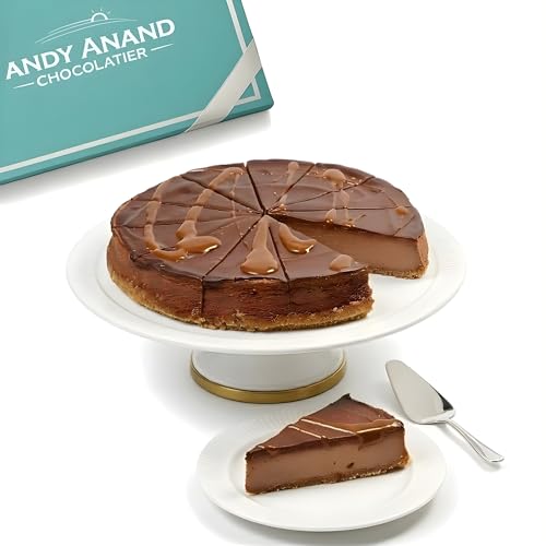 Andy Anand Chocolates Andy Anand Sugar Free Chocolate Fudge Cheesecake 9inch Fresh Made in Traditional Way, Amazing Delicious Decadent Gourmet, with Greeting Card, (2 lbs) 2 Pound
