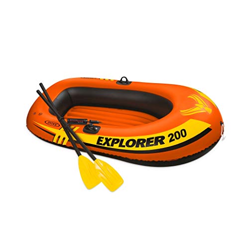Intex Explorer 200 Inflatable 2 Person River Boat Raft Set w/ Oars & Pump (Pair)