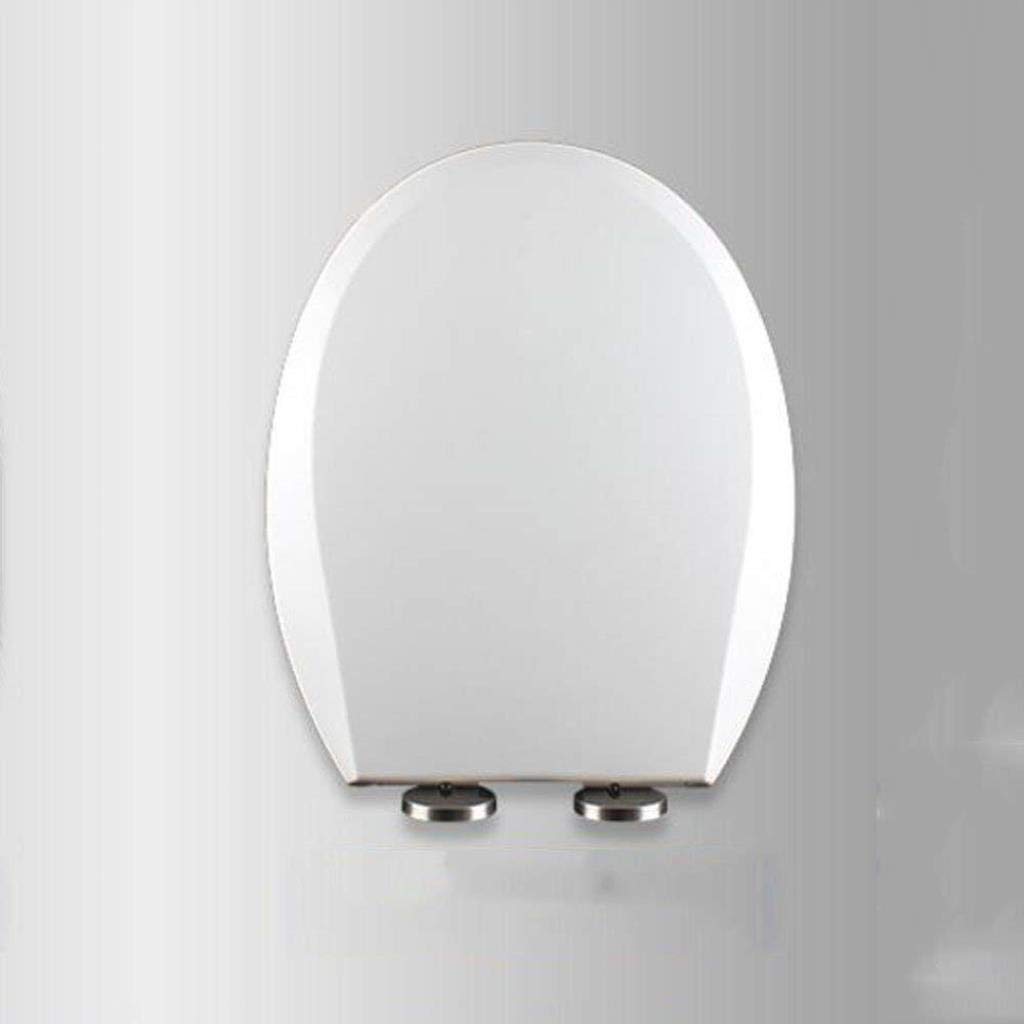 Tapa de Inodoro Asiento de Inodoro Forma U/V/O Tapa de Inodoro Blanca con Cierre Suave Bisagra Ajustable Tapa de Asiento de Inodoro Fija de liberación rápi