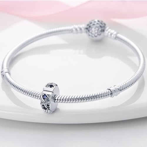 925 Sterling Silver Stopper Clip Charms for Bracelet Necklace Spacer Beads with 5A Cubic Zirconia Mother's Day Christmas DIY Gift for Women(2PCS)2