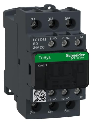 Image of Schneider Electric, TeSys D contactor - 3P(3 NO) - AC-3 - <= 440 V 38 A - 24 V DC standard coil, LC1D38BD