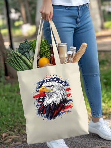 Canvas Tote Bag, Navy Blue Eagle Aesthetic Canvas Tote Handbags for Women Shoulder Bag, Elegant Bird Farmhouse4