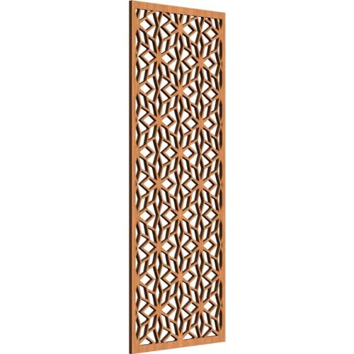 Image of 11 3 /8 inchW x 29 3 /8 inchH x 1 /4 inchT Lake Decorative Fretwork Wood Wall Panels, Cherry