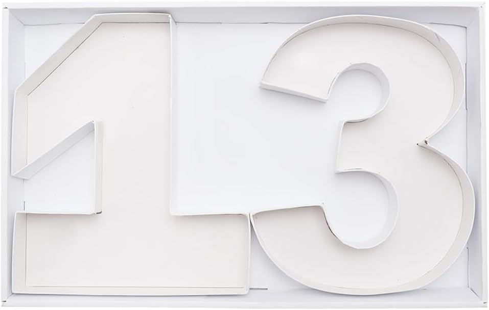 9IN Fillable Charcuterie Number Shaped Cardboard Decorative Box Birthday Anniversary Party Treat (Number 13) image 2
